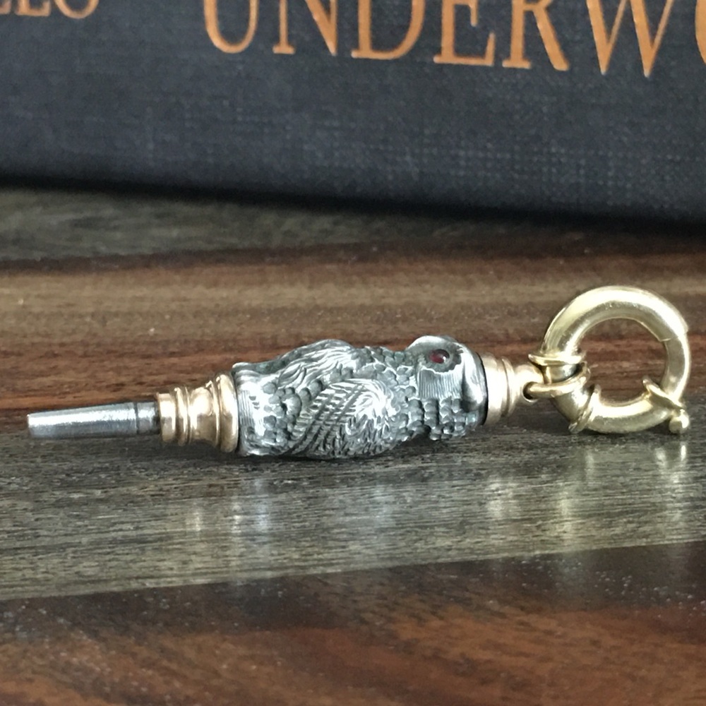 SOLD IN BUNDLE Antique Owl Watch Chain Key Fob 🦉 - Picture 5 of 6